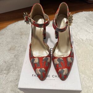 Chic Elephant Print Red Heels